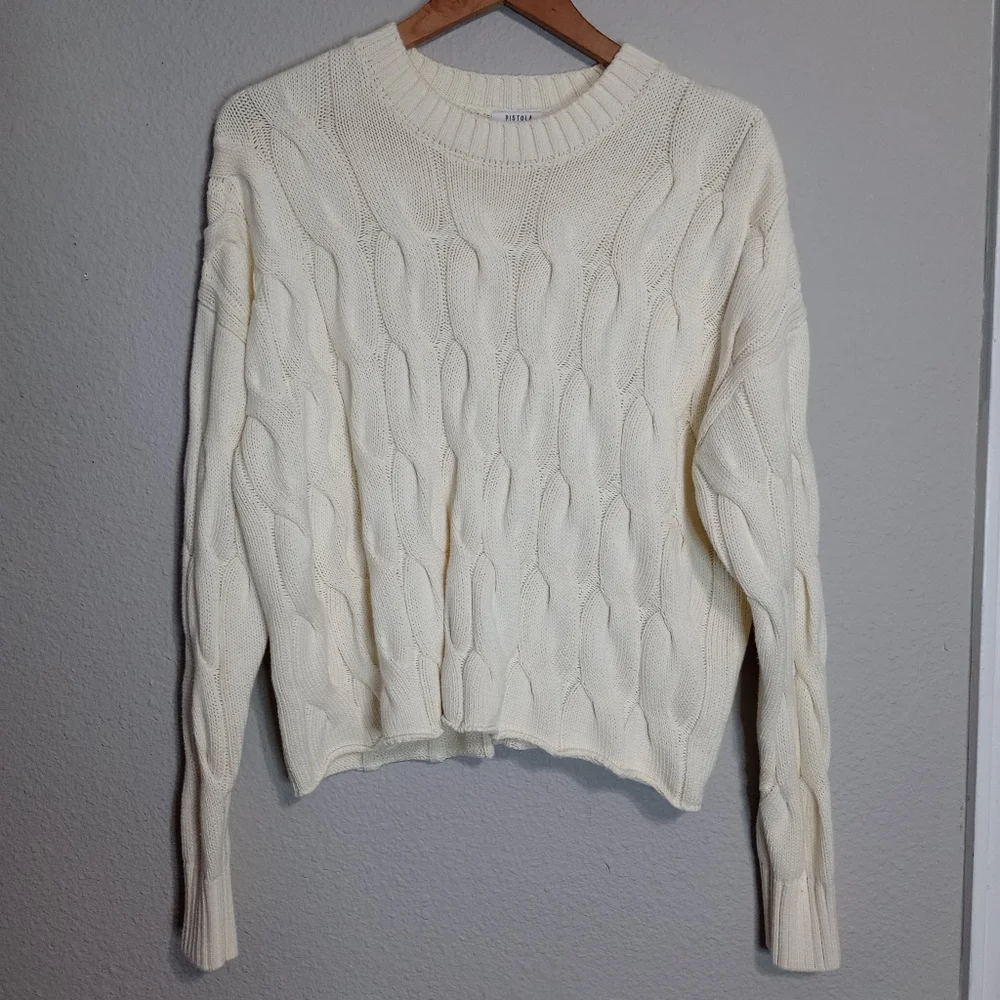 Pistola Eva Crew Neck Cable Knit Sweater